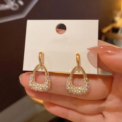 2026 Korean New Simple Temperament Circle Pearl Earrings Fashion Small Versatile Earrings  Jewelry